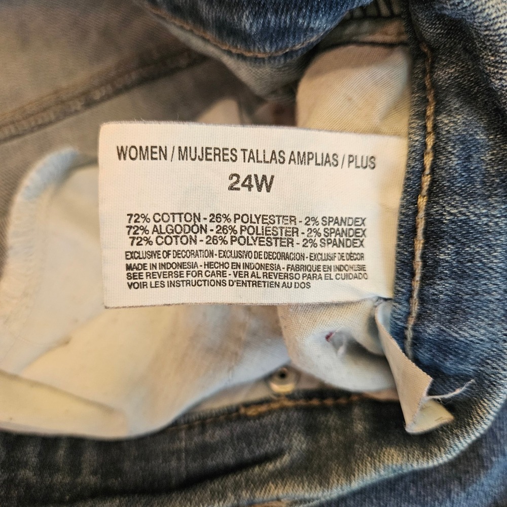 Gloria Vanderbilt Amanda High Rise Tapered Jeans Medium Wash Womens Plus 24W - Picture 8 of 9